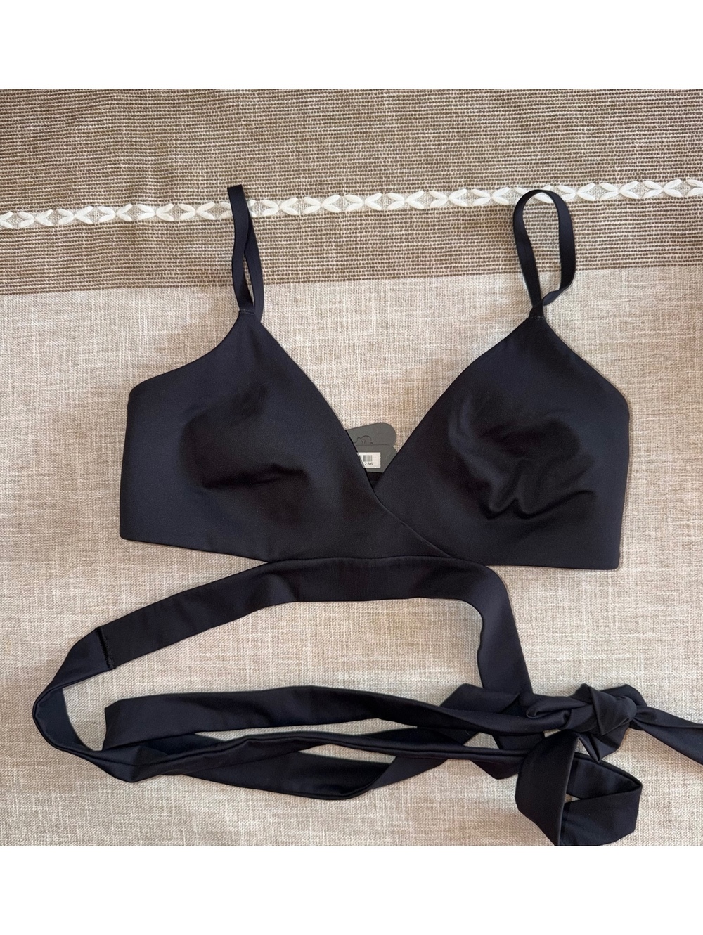 Nike SKIMS Matte Surplice Wrap Bra in Obsidian, Size M